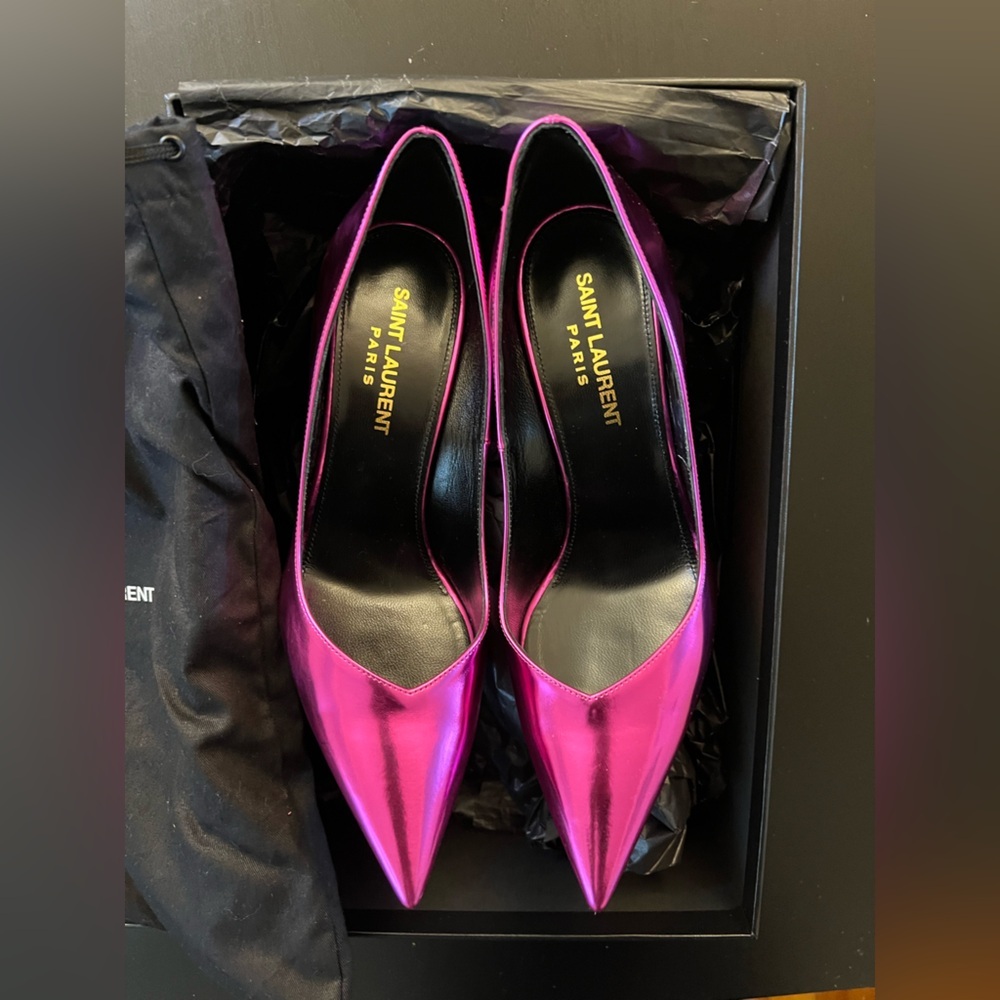 Saint Laurent - Kiki 100 Pump Vitellino Laminato - Picture 9 of 16